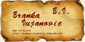 Branka Vujanović vizit kartica